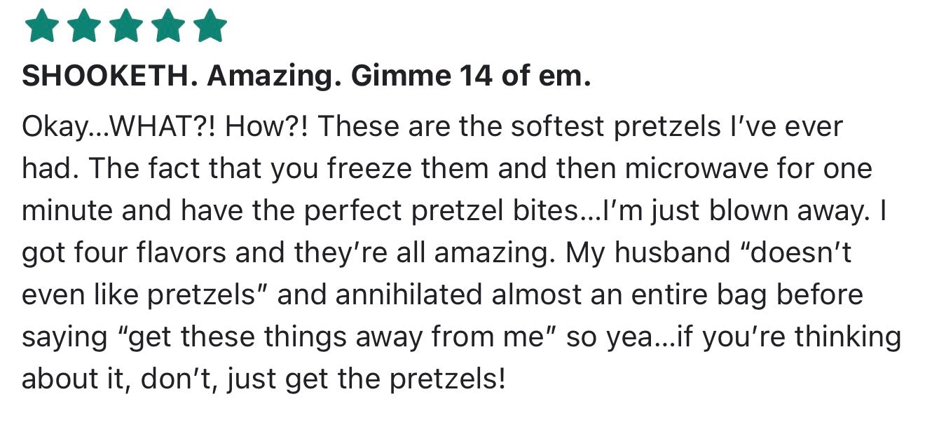Hot Box Pretzels customer review