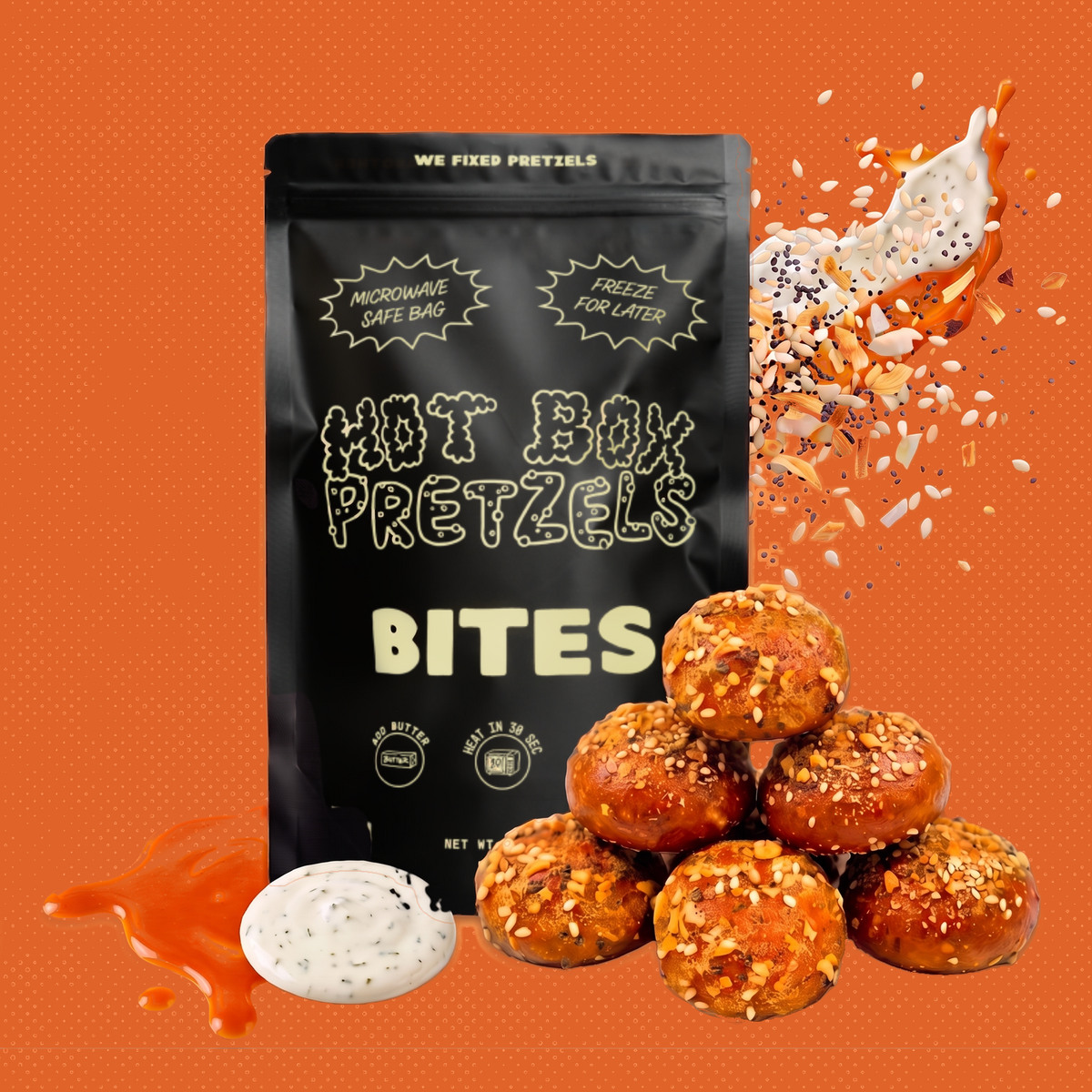 Buffalo Ranch Everything Bagel soft pretzel bites, bag