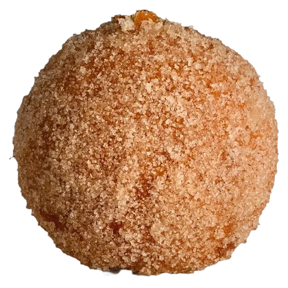 Cinnamon pretzel bite, baked and dusted with cinnamon sugar